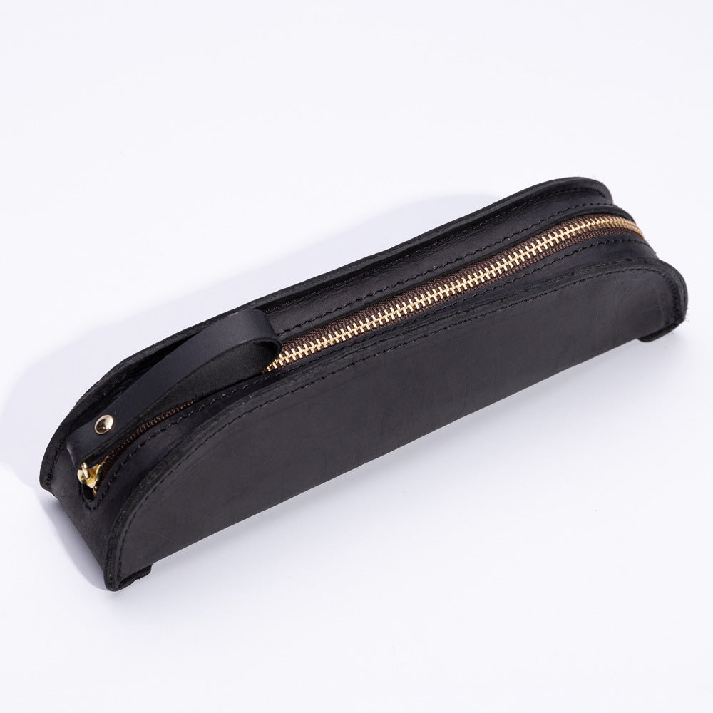 Handmade Genuine Leather Creative Fashion Retro Zipper Pencil Case