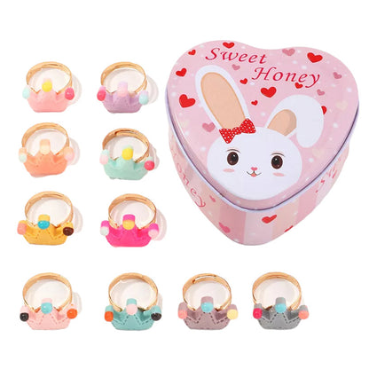 Randomly 10 Pack Girl Crown Rings Wholesale 41424928
