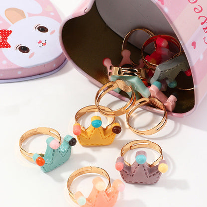 Randomly 10 Pack Girl Crown Rings Wholesale 41424928