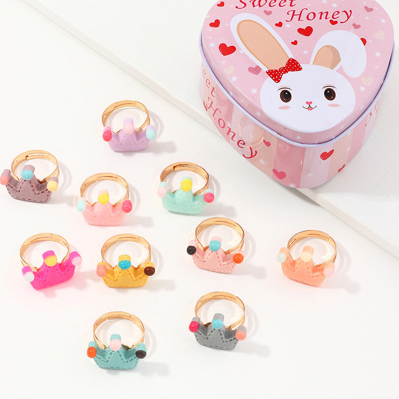 Randomly 10 Pack Girl Crown Rings Wholesale 41424928