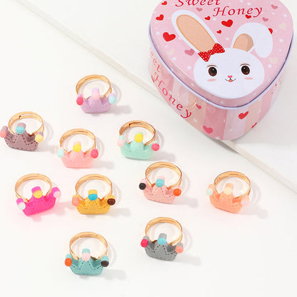 Randomly 10 Pack Girl Crown Rings Wholesale 41424928