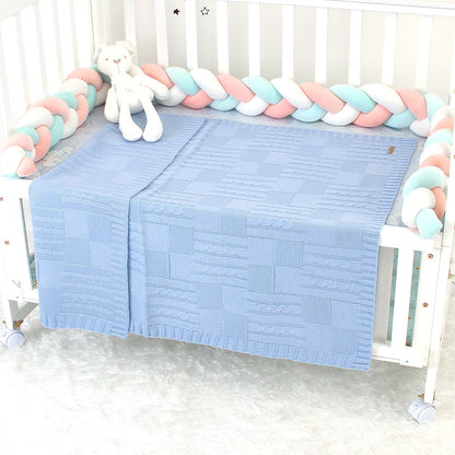 Baby Solid Color Knitted Blanket Baby Windproof Cover Baby