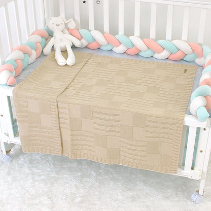Baby Solid Color Knitted Blanket Baby Windproof Cover Baby