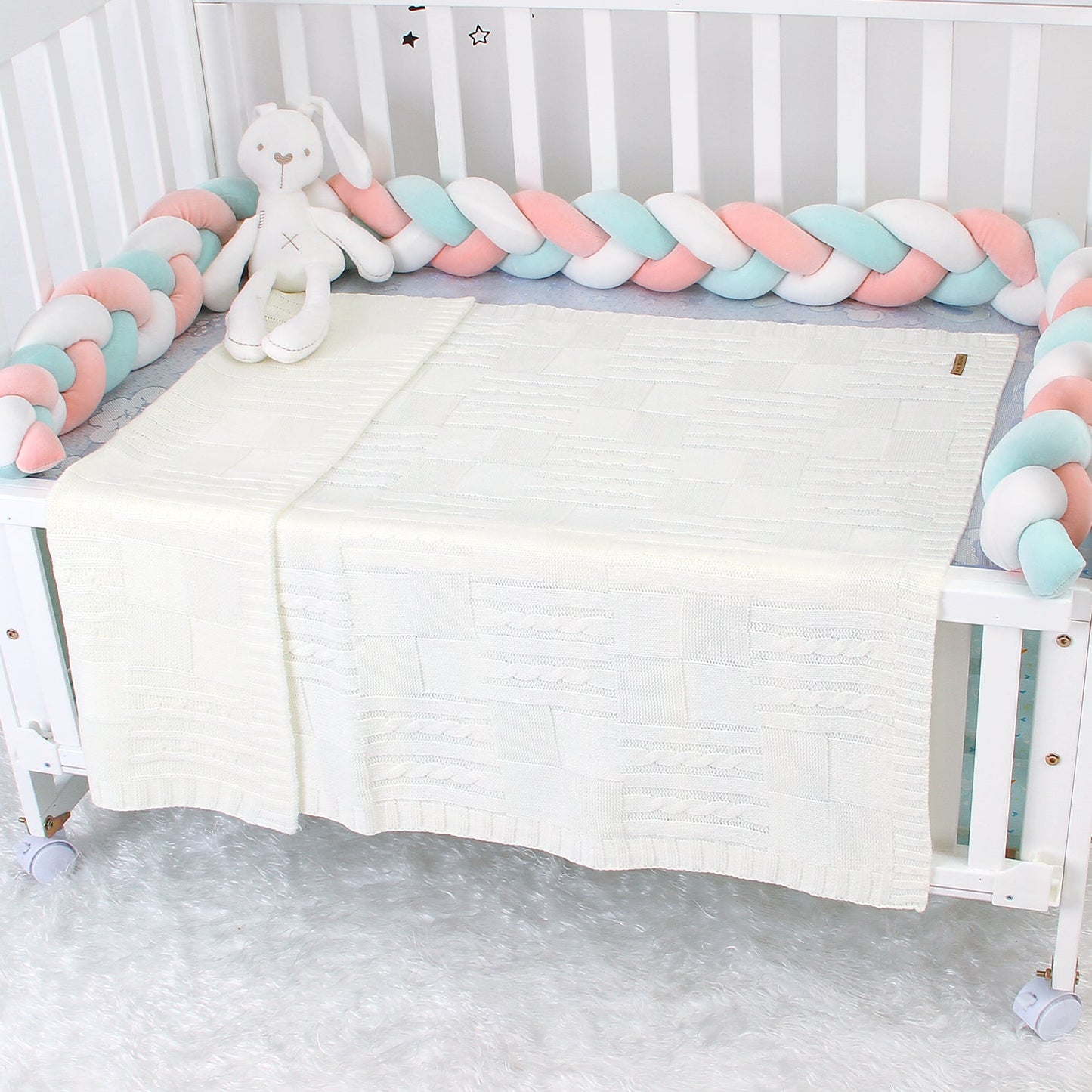 Baby Solid Color Knitted Blanket Baby Windproof Cover Baby