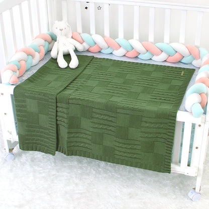 Baby Solid Color Knitted Blanket Baby Windproof Cover Baby