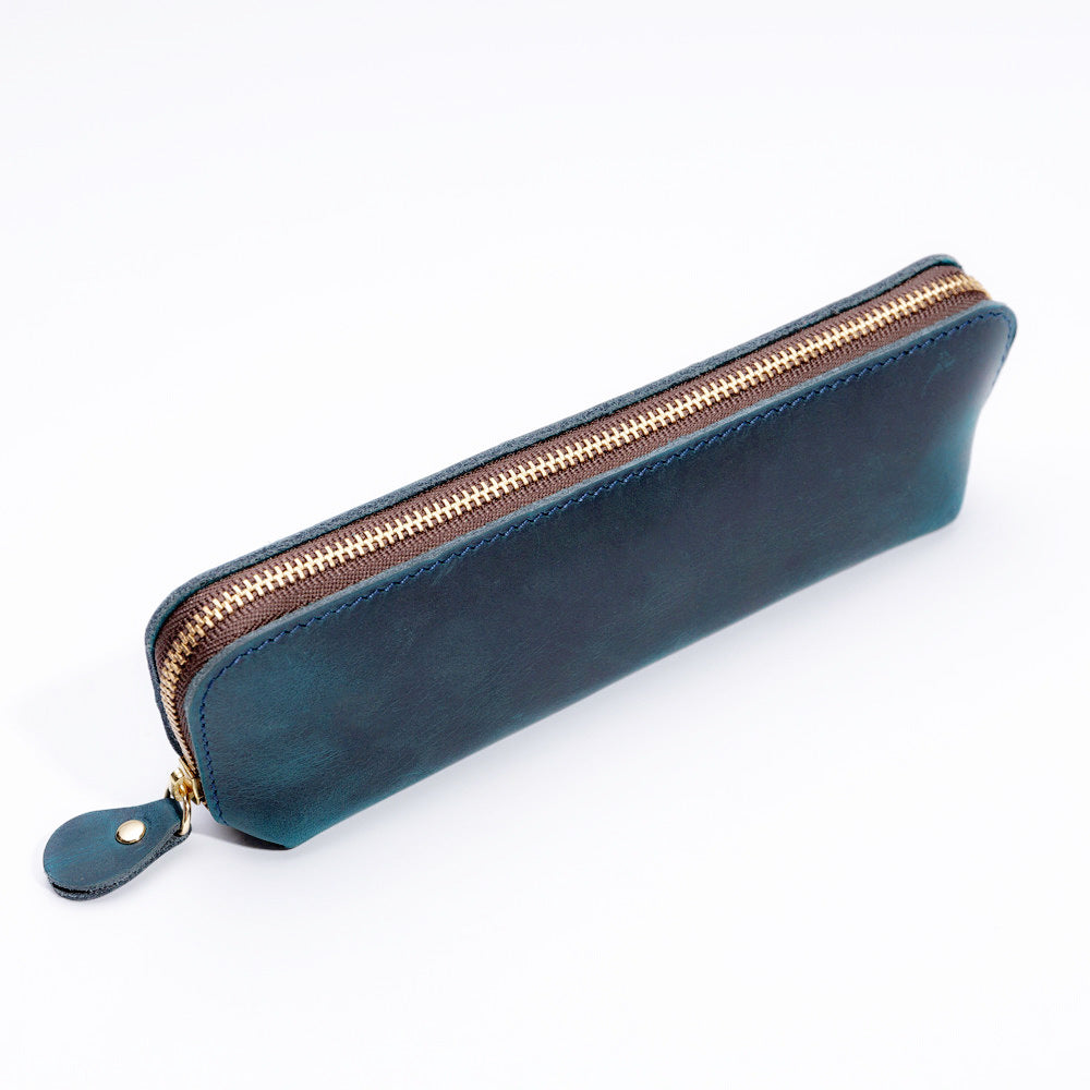 Retro Fashion Genuine Leather Creative Pencil Case