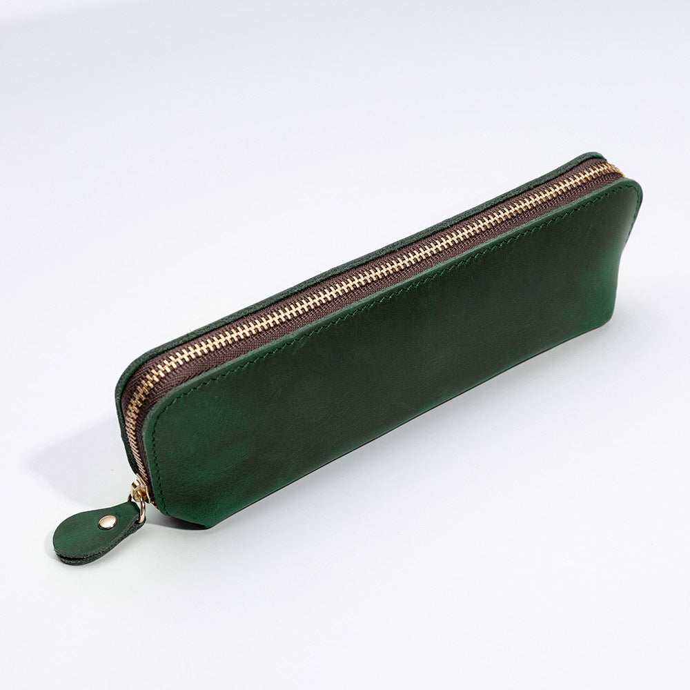 Retro Fashion Genuine Leather Creative Pencil Case