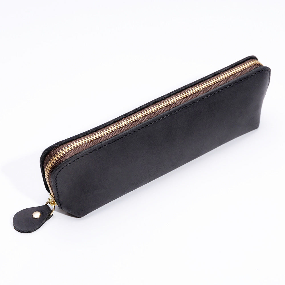 Retro Fashion Genuine Leather Creative Pencil Case