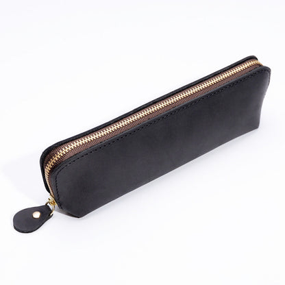 Retro Fashion Genuine Leather Creative Pencil Case