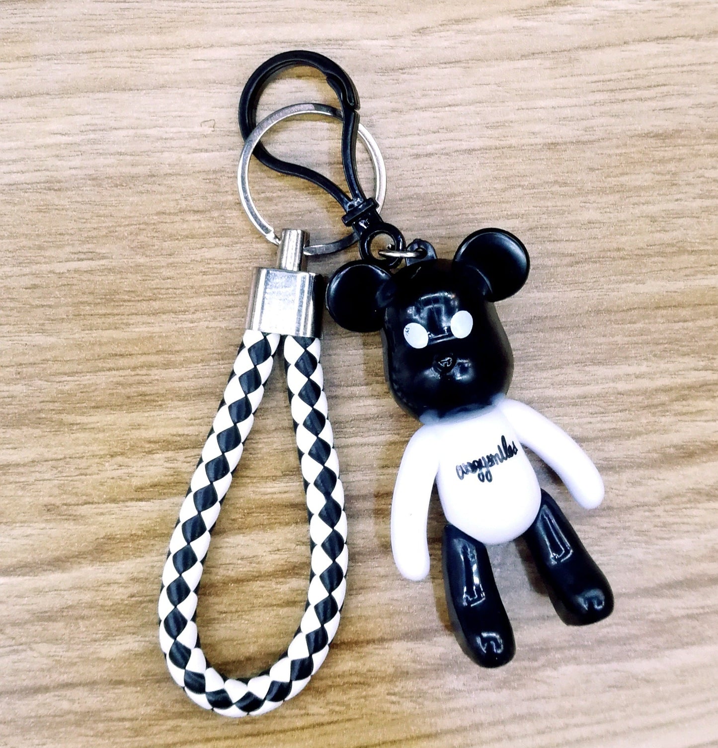Cartoon Bear Pu Leather Bag Ornament Keychain