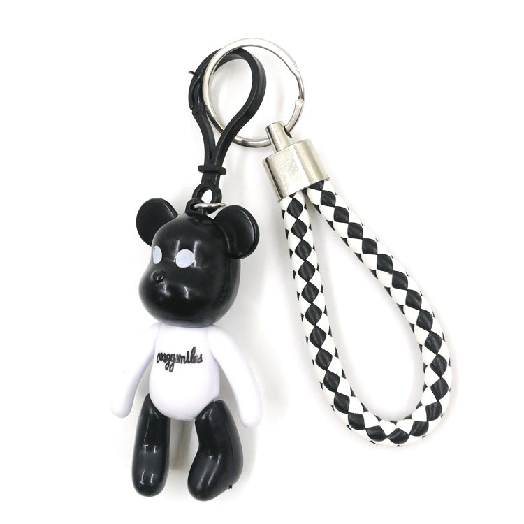 Cartoon Bear Pu Leather Bag Ornament Keychain
