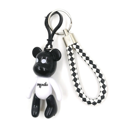 Cartoon Bear Pu Leather Bag Ornament Keychain