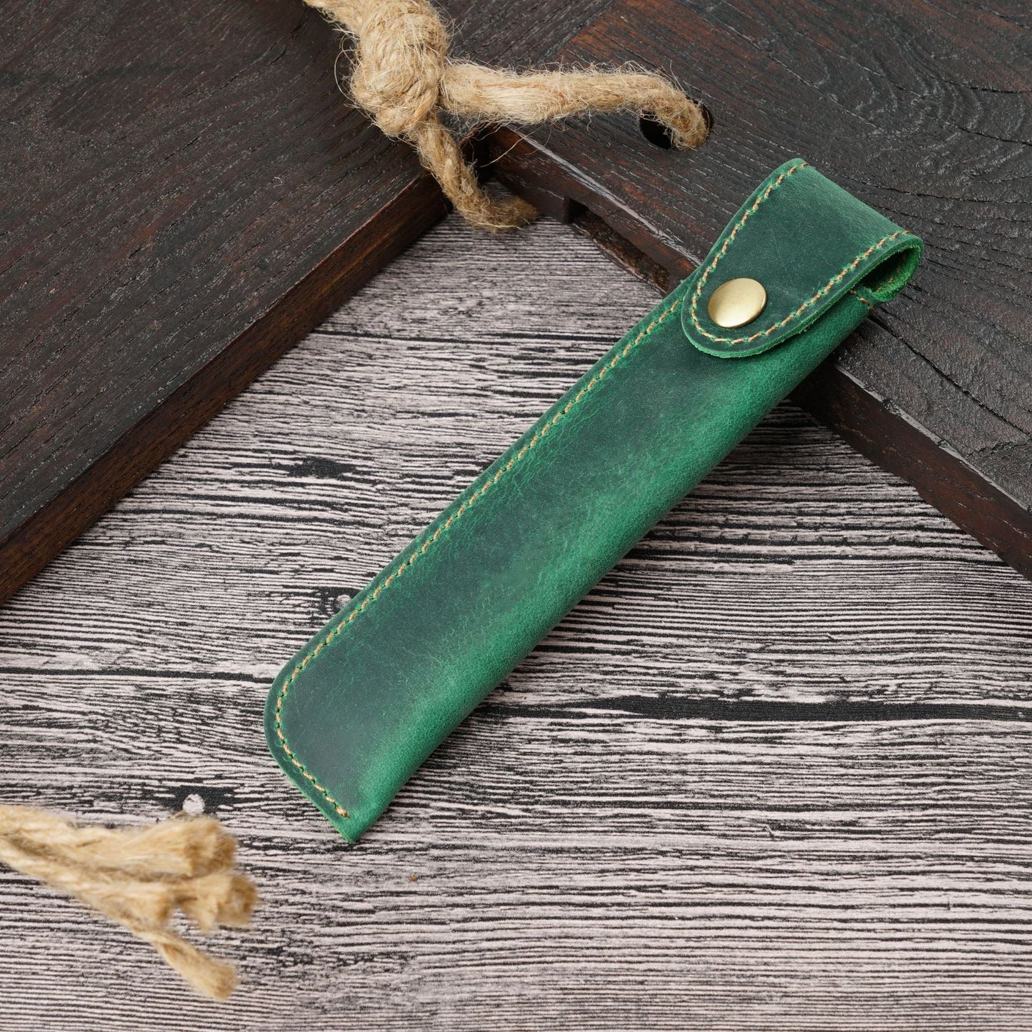 Vintage Handmade Top Layer Cowhide Creative Pencil Case