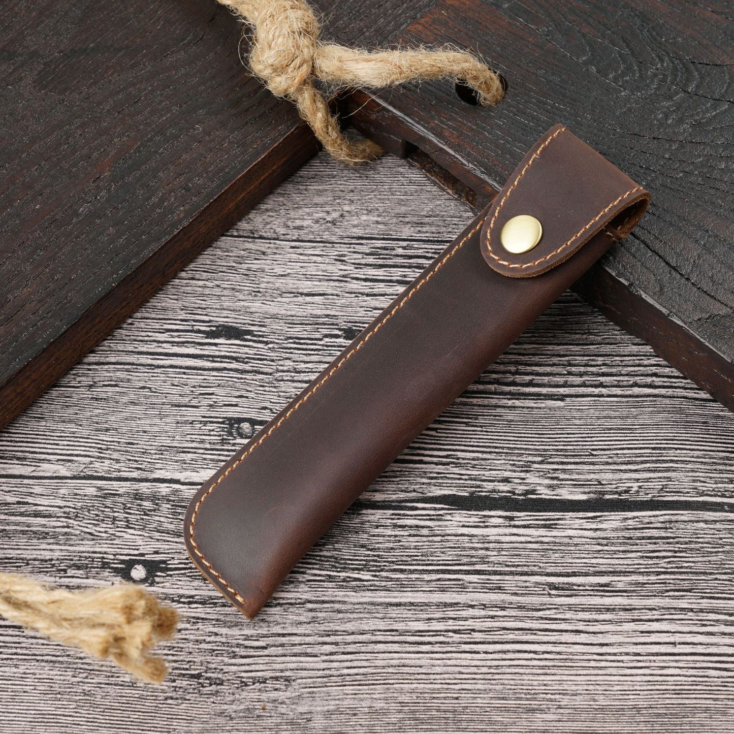 Vintage Handmade Top Layer Cowhide Creative Pencil Case