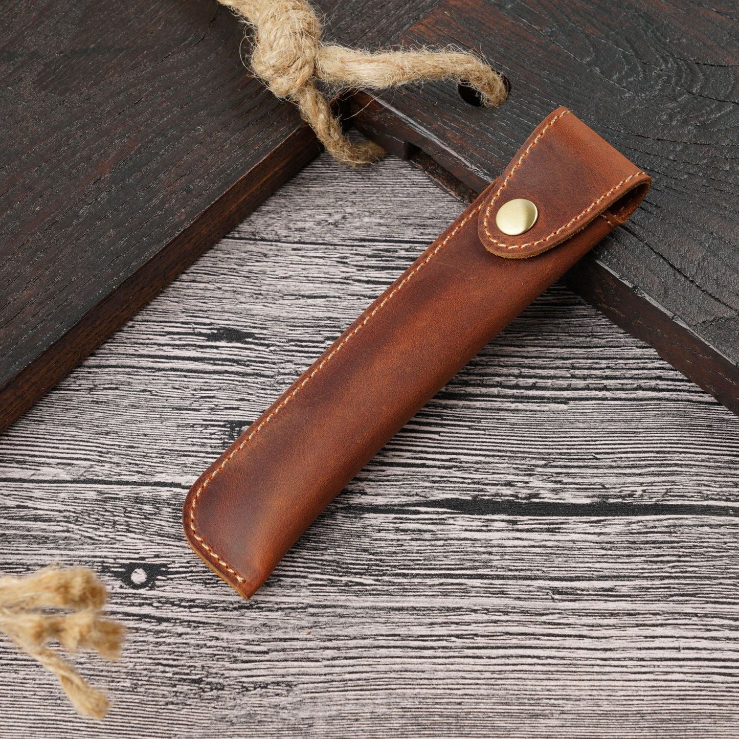 Vintage Handmade Top Layer Cowhide Creative Pencil Case