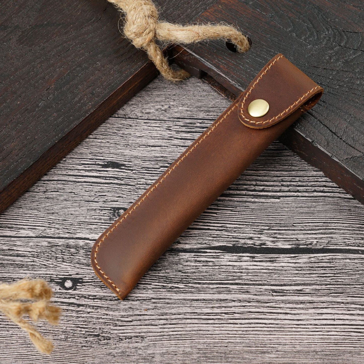 Vintage Handmade Top Layer Cowhide Creative Pencil Case