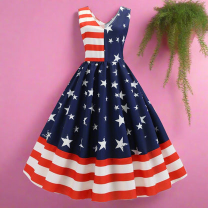 Independence Day Dresses Polyester Baby Clothes