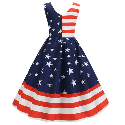 Independence Day Dresses Polyester Baby Clothes