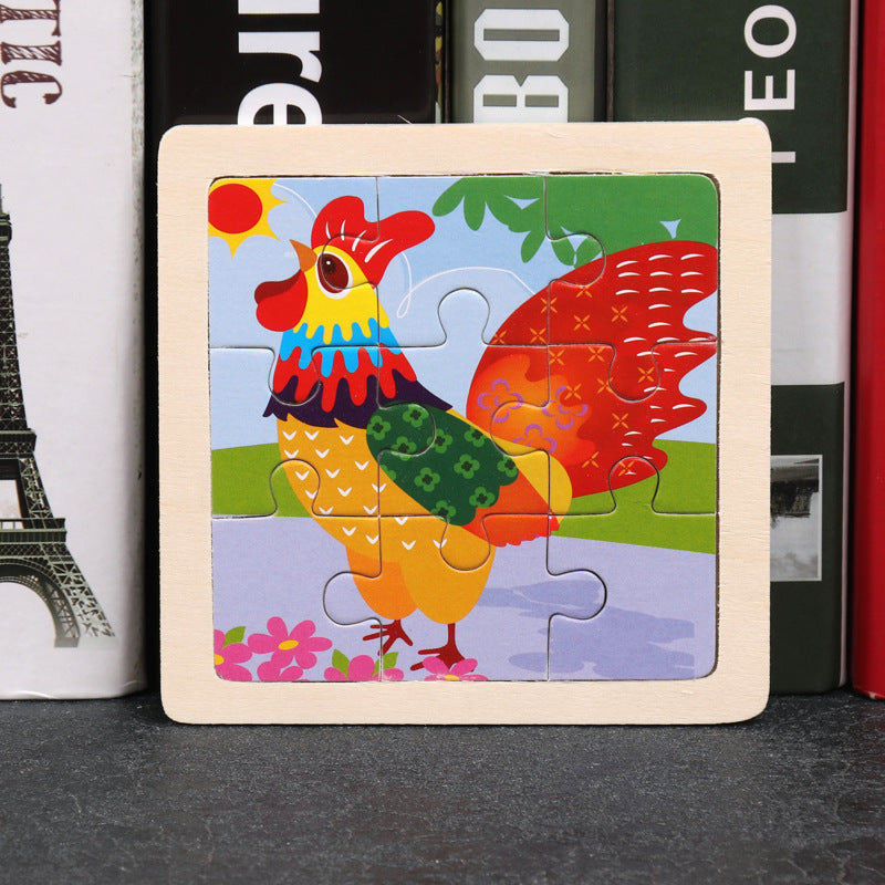 Wholesale Cartoon Animal Jigsaw Puzzle Wooden TOY