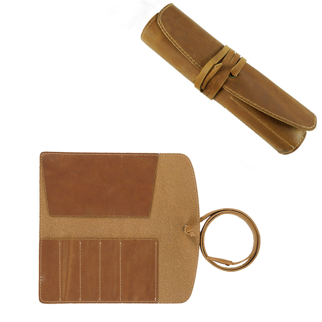 Vintage Cowhide Multifunctional Pencil Case