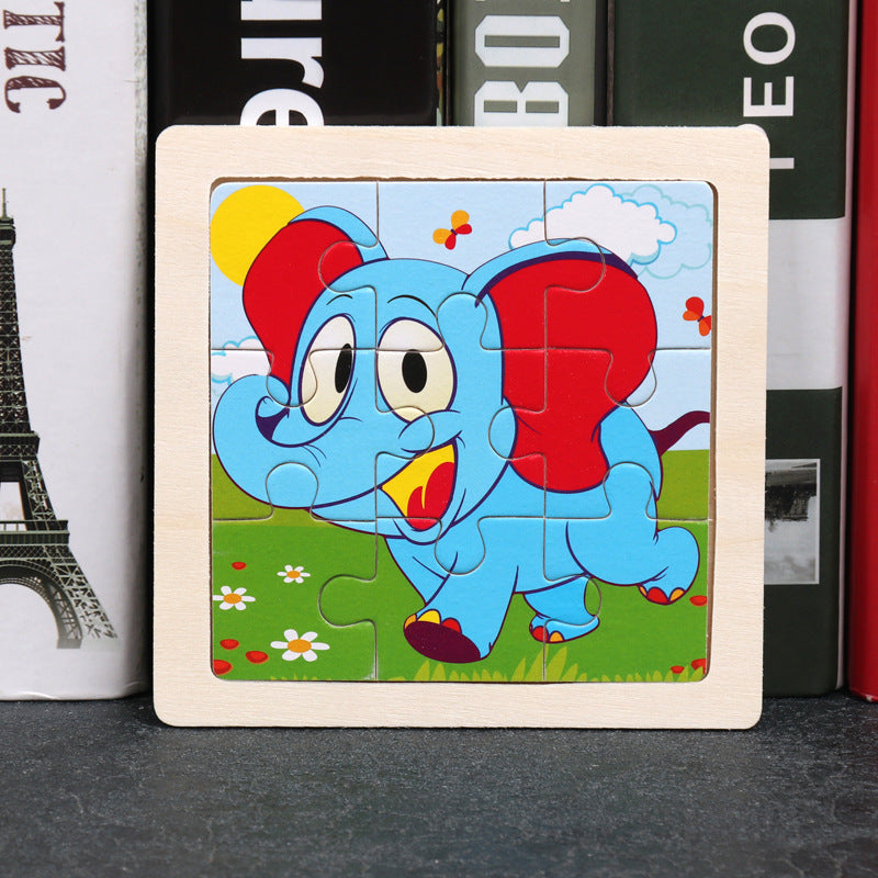 Wholesale Cartoon Animal Jigsaw Puzzle Wooden TOY