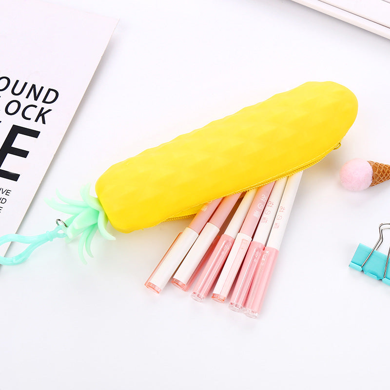 Silicone Pineapple Stationery Pen Bags