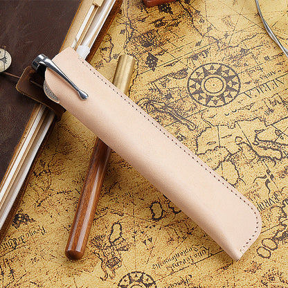 Retro Handmade Cowhide Creative Steel Pen Jacket Bag