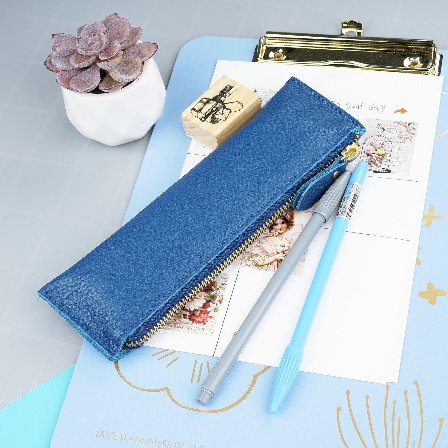 Genuine Leather Retro Pen Handicraft Pen Sleeve