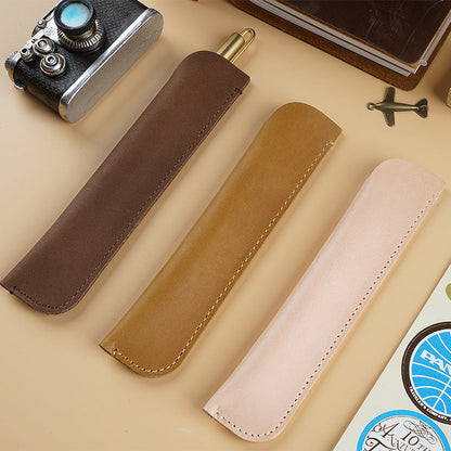 Retro Handmade Cowhide Creative Steel Pen Jacket Bag