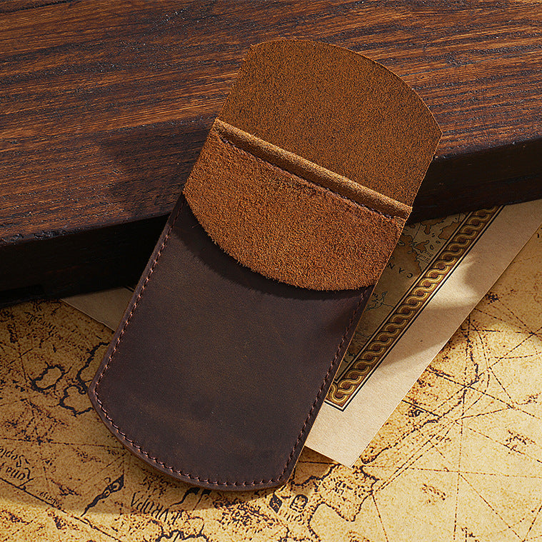 Genuine Vintage Handmade Cowhide Pencil Case