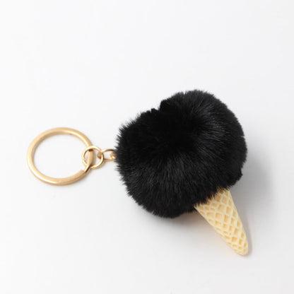 Resin Ice Cream Fur Ball Keychain
