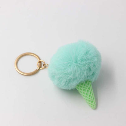 Resin Ice Cream Fur Ball Keychain