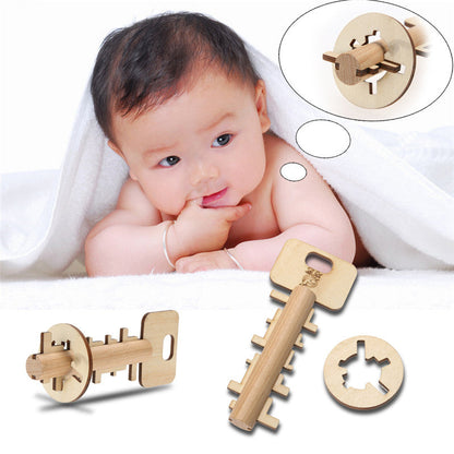 Bamboo Educational Lock and Key Toy