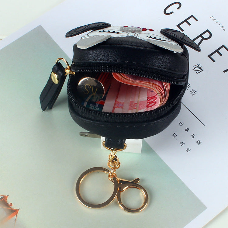 Cute Key Bag Owl Coin Purse Mini School Bag Car Keychain Wallet