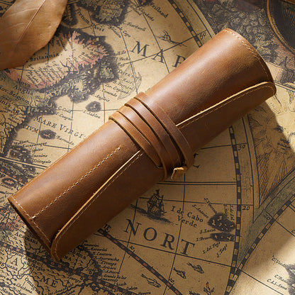 Vintage Cowhide Multifunctional Pencil Case