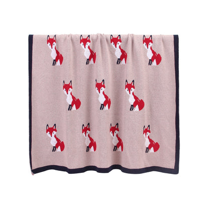 Baby Blanket Cartoon Fox Knitted Blanket