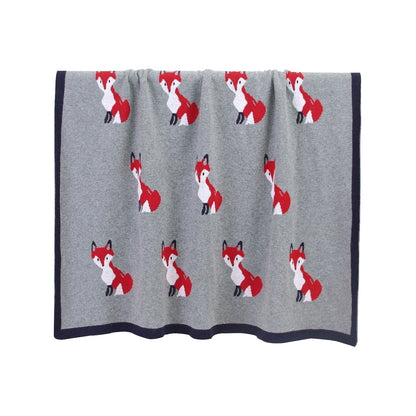 Baby Blanket Cartoon Fox Knitted Blanket