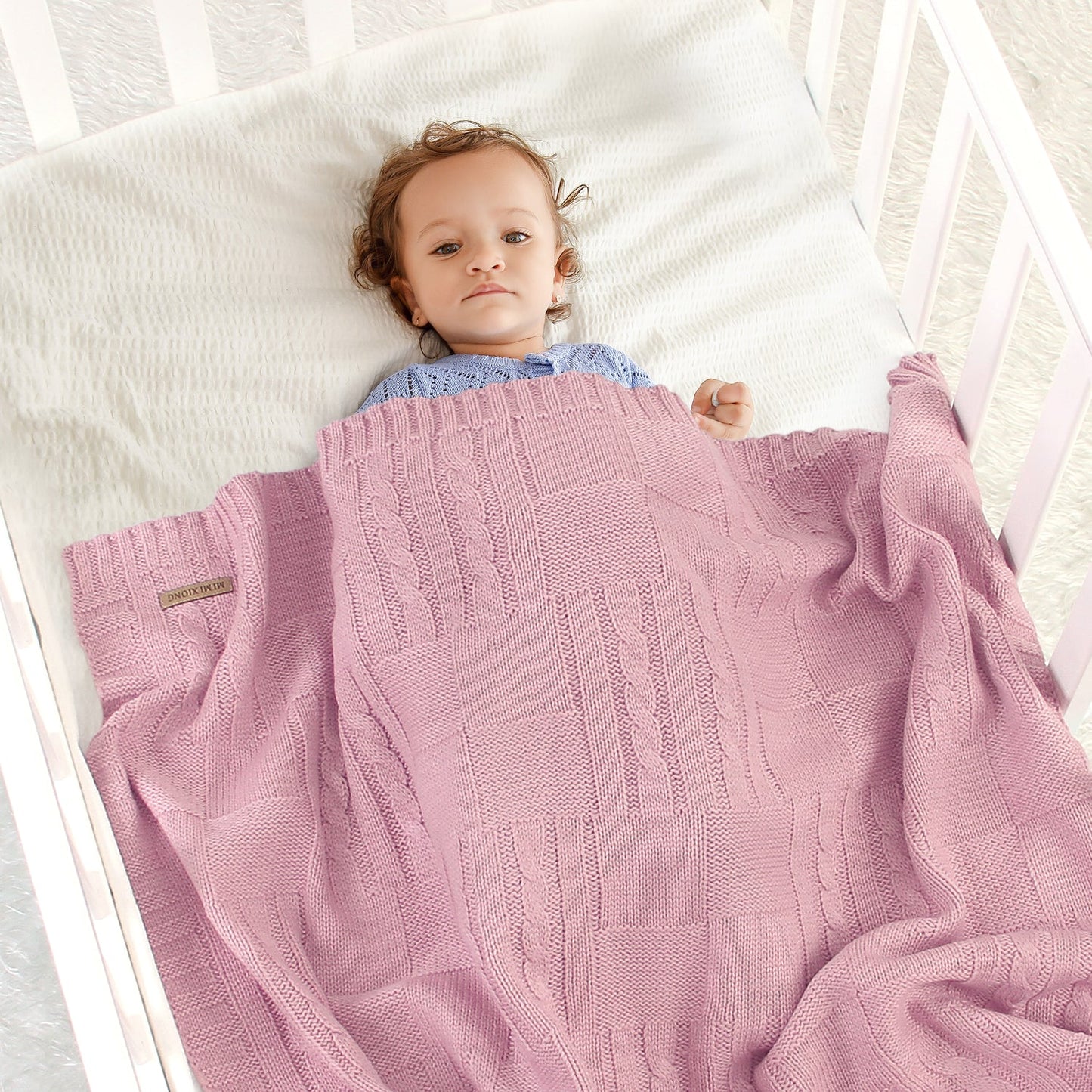 Baby Solid Color Knitted Blanket Baby Windproof Cover Baby