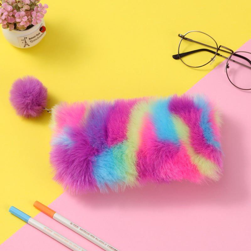 Colorful Plush Pencil Bags