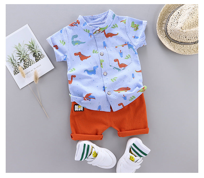 Wholesale Cotton Summer Children's Suit Short Sleeve Suit
