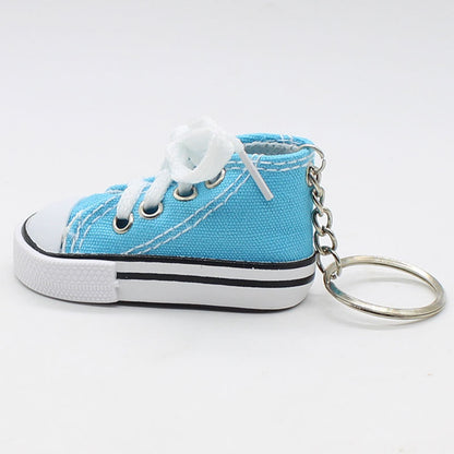 Mini colorful canvas shoe keychain