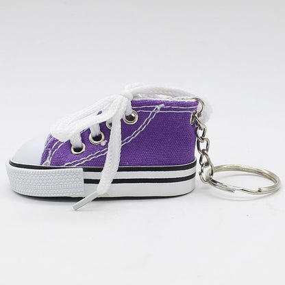 Mini colorful canvas shoe keychain