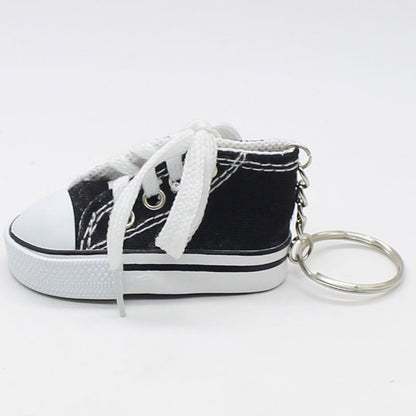 Mini colorful canvas shoe keychain