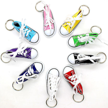 Mini colorful canvas shoe keychain