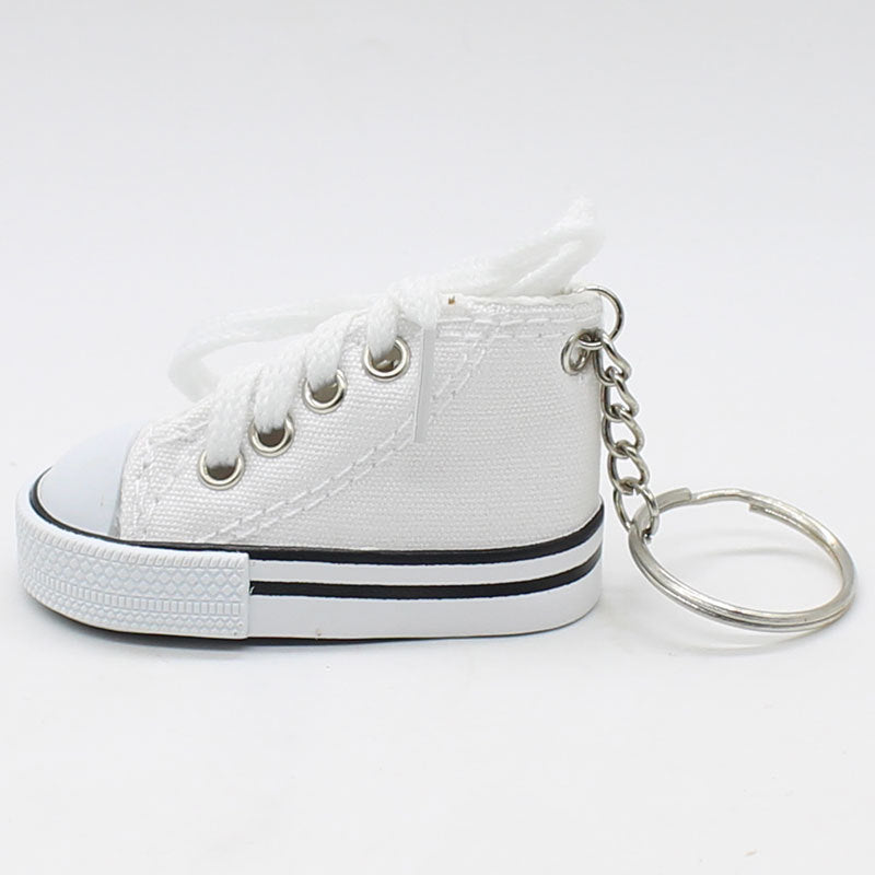 Mini colorful canvas shoe keychain