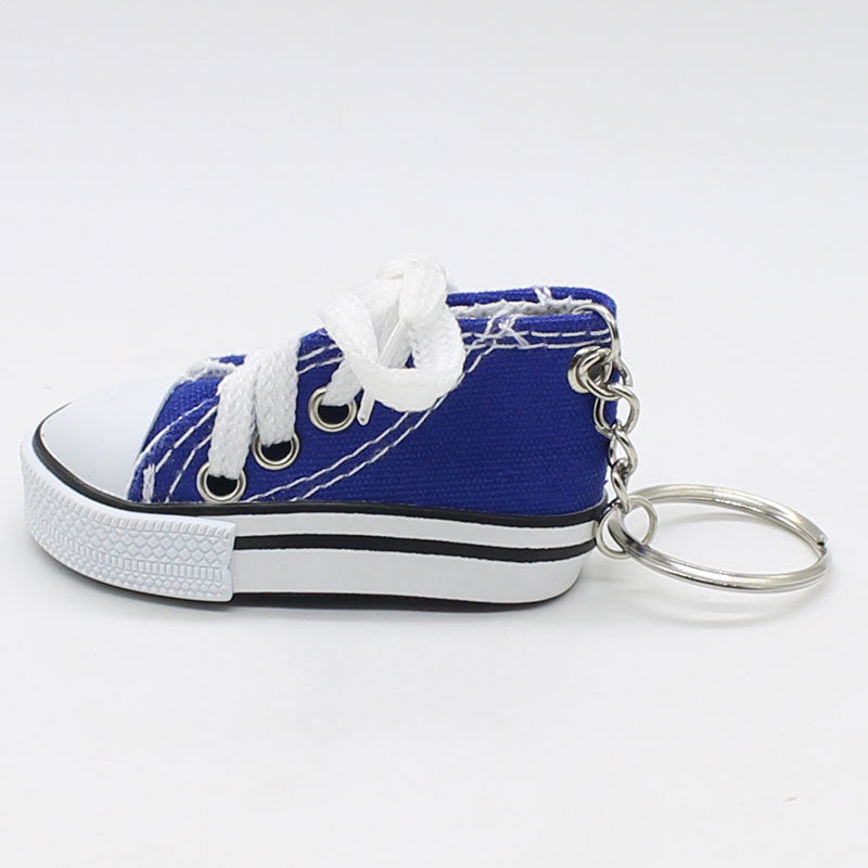Mini colorful canvas shoe keychain