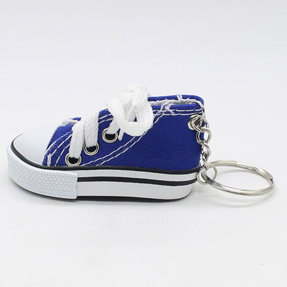 Mini colorful canvas shoe keychain