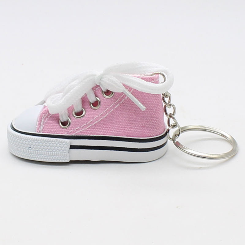 Mini colorful canvas shoe keychain