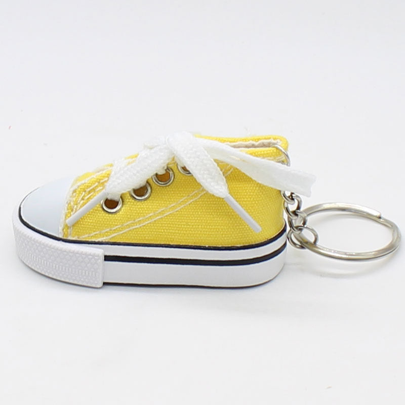 Mini colorful canvas shoe keychain