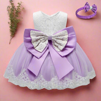 Children's One Year Old Bow Tie Lace Polyester Dresses